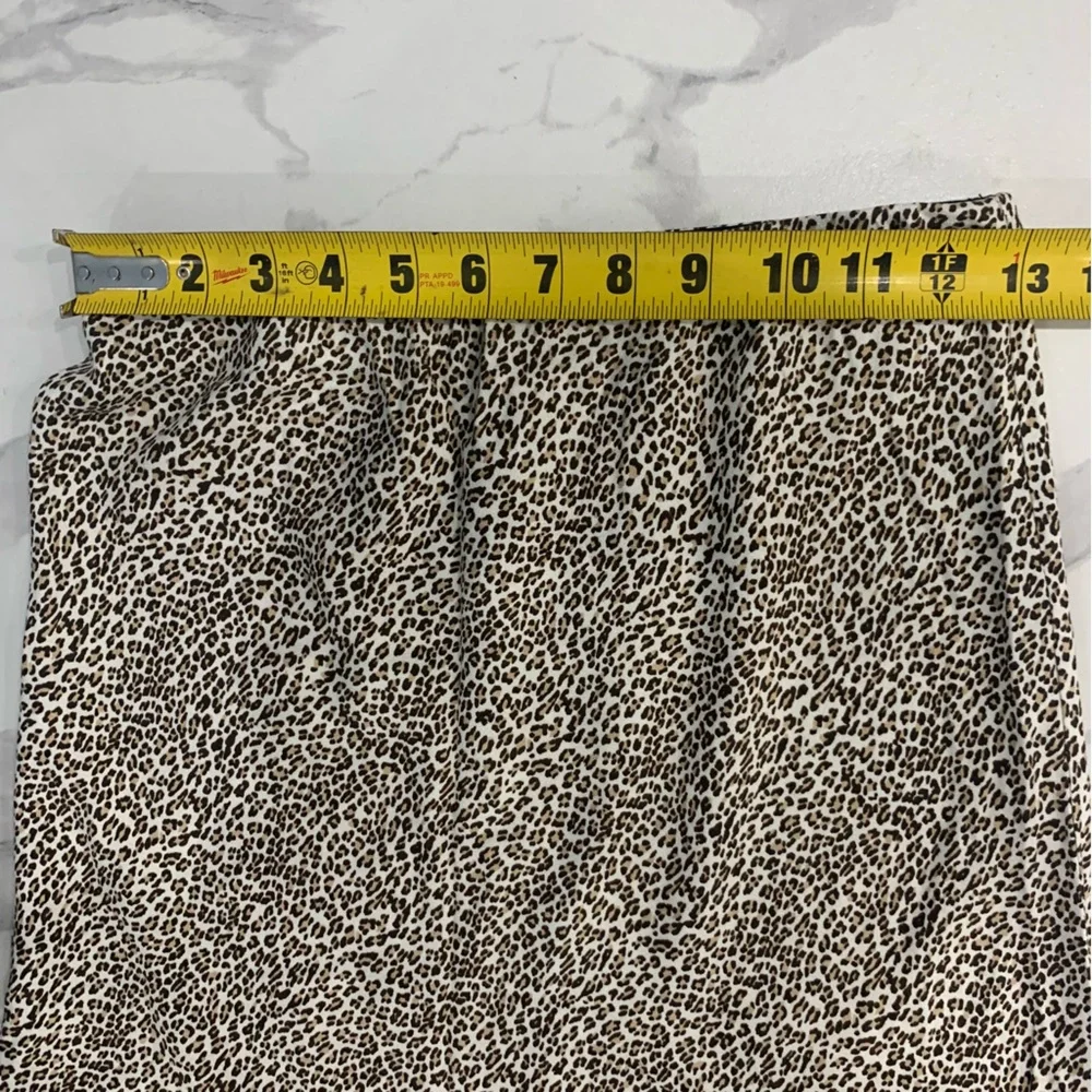 Jenni Kayne Skirt Sz XS MIDI Slip Leopard Black Brown A-line Fairy